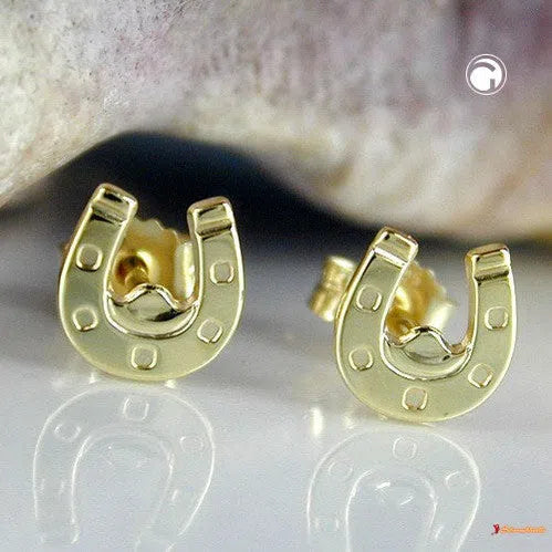 Ohrstecker Ohrring 6x6mm Hufeisen glänzend 9Kt GOLD-Ohrstecker Sonstiges GOLD-Schmuckhoelle.com