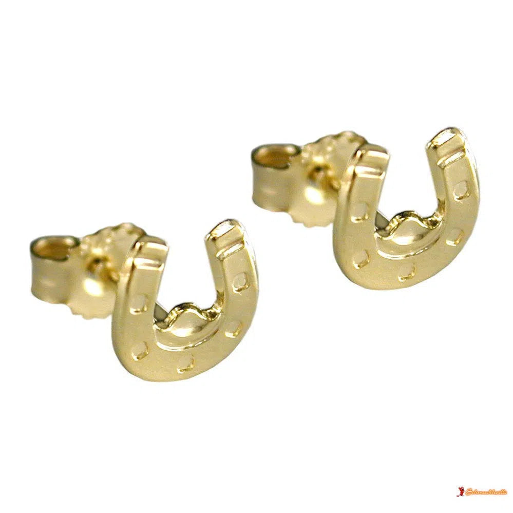 Ohrstecker Ohrring 6x6mm Hufeisen glänzend 9Kt GOLD-Ohrstecker Sonstiges GOLD-Schmuckhoelle.com