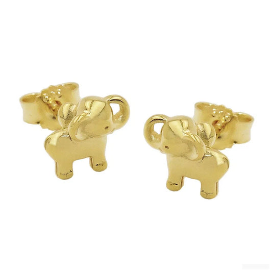 Ohrstecker Ohrring 6x7mm kleiner Elefant glänzend 9Kt GOLD-Ohrstecker Tiermotive GOLD-Schmuckhoelle.com