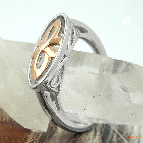 Ring 7mm bicolor rotvergoldet glänzend rhodiniert Silber 925 Ringgröße 56-Ringe Silber - Größe 56/17,8mm-Schmuckhoelle.com