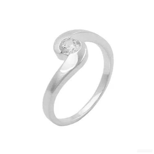 Ring 8mm mit Zirkonia matt-glänzend Silber 925-Ringe Silber - Größe 54/17,2mm-Schmuckhoelle.com