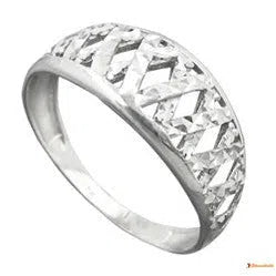 Ring 9mm Muster ausgestanzt glänzend diamantiert rhodiniert Silber 925-Ringe Silber - Größe 56/17,8mm-Schmuckhoelle.com