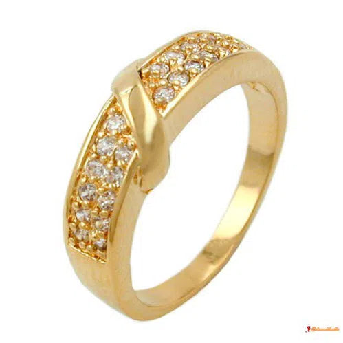 Ring Zirkonias gold-plattiert 3 Mikron-Ringe Zirkonia weiß - Doublé-Schmuckhoelle.com