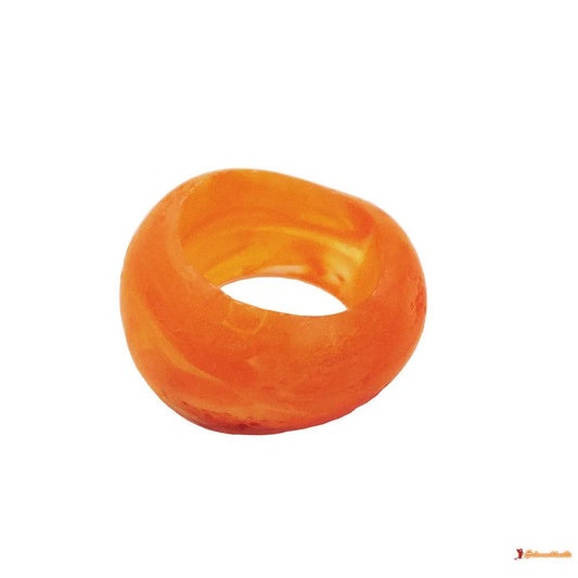 Tuchring 28x19mm Kunststoff Ringperle unrund 17mm-Loch orange matt-Tuchringe Modeschmuck-Schmuckhoelle.com