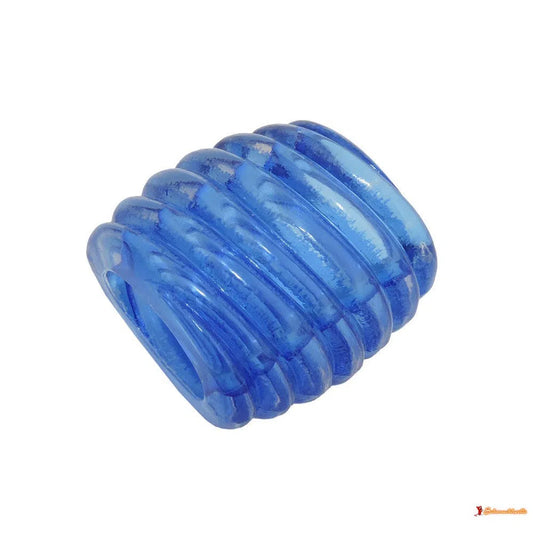 Tuchring 35x34x23mm Spirale Kunststoff blau-transparent glänzend-Tuchringe Modeschmuck-Schmuckhoelle.com