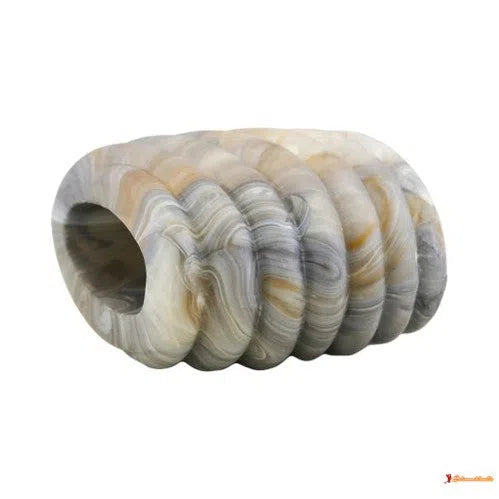 Tuchring 35x34x23mm Spirale Kunststoff grau-beige-marmoriert matt-Tuchringe Modeschmuck-Schmuckhoelle.com