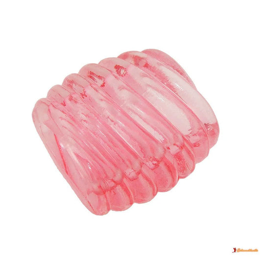 Tuchring 35x34x23mm Spirale Kunststoff rosa-transparent glänzend-Tuchringe Modeschmuck-Schmuckhoelle.com