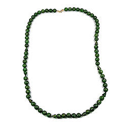 Kette Perlen 12mm grün-gold-marmor