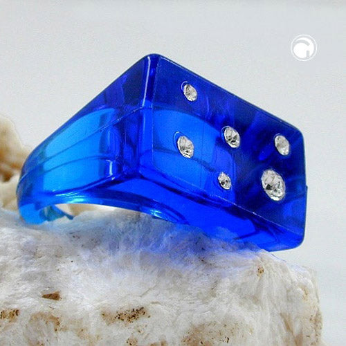 Ring Vollplastik blau-transparent