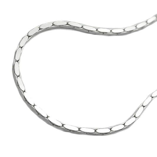 Halskette 1x1mm Kobrakette 4x diamantiert Silber 925